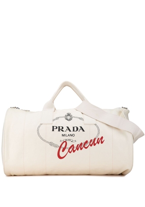 Prada Pre-Owned 2013-2023 Canapa Logo Cancun travel bag - White