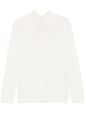 TWINSET lace-detail sweater - White