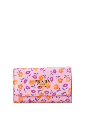 Prada Pre-Owned 2000-2023 Saffiano Floral key holder - Pink