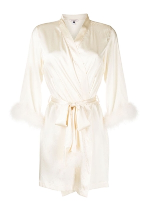 Gilda & Pearl waist-tied satin robe - White