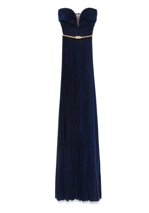 Elisabetta Franchi belted lurex maxi dress - Blue