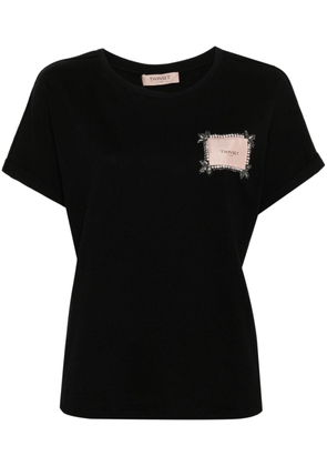 TWINSET rhinestone-embellished T-shirt - Black