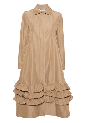 Molly Goddard Lacey ruffled coat - Neutrals