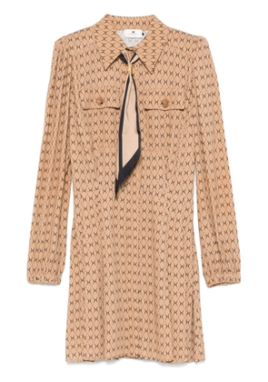 Elisabetta Franchi geometric-pattern mini dress - Brown