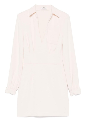 Elisabetta Franchi embroidered-logo mini dress - Neutrals