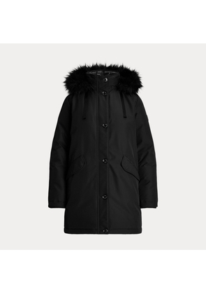 Faux-Fur-Trim Hooded Puffer Coat