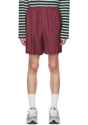 AMI Paris SSENSE Exclusive Burgundy Shorts