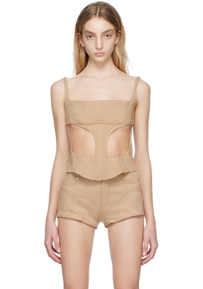 Mugler SSENSE Exclusive Beige Tank Top