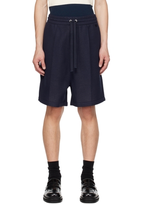 AMI Paris Navy Pinched Seam Shorts