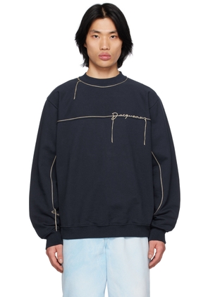 JACQUEMUS Navy Le Raphia 'Le Sweatshirt Fio' Sweatshirt