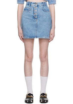 Moschino Jeans Blue Button-Fly Denim Miniskirt