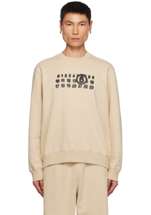 MM6 Maison Margiela Beige Printed Sweatshirt