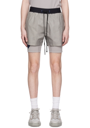 Templa Gray Layered Track Shorts