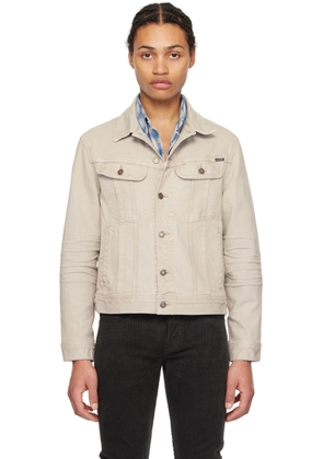 TOM FORD Gray Garment-Dyed Denim Jacket