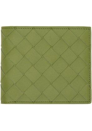 Bottega Veneta Green Intrecciato Bi-Fold Wallet