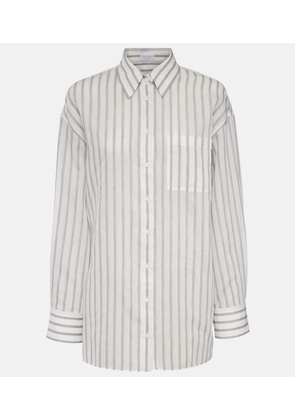 Brunello Cucinelli Oversized striped cotton and silk shirt