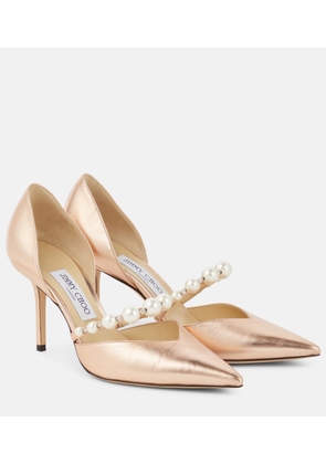 Jimmy Choo Aurelie 85 metallic leather pumps