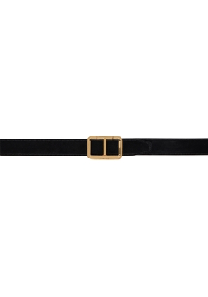 TOM FORD Black Suede Scored T Belt