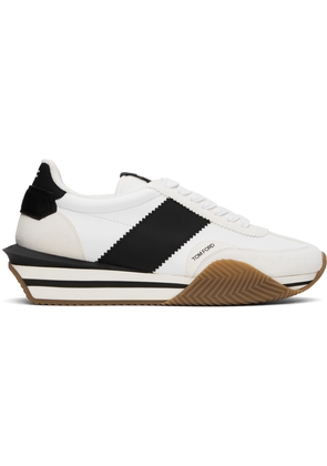 TOM FORD White & Black James Sneakers