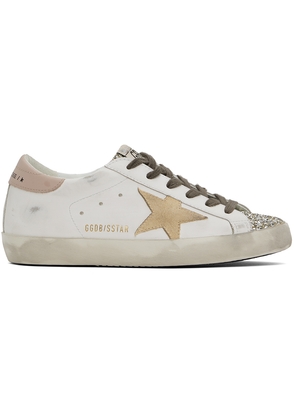 Golden Goose White & Pink Super-Star Classic Sneakers