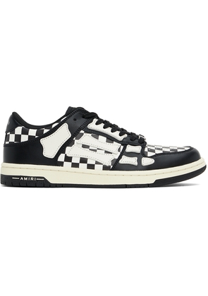 AMIRI Black & White Checkered Skel Top Low Sneakers