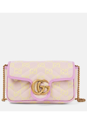 Gucci GG Super Mini leather-trimmed shoulder bag