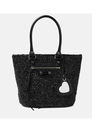 Balenciaga Le Cagole Medium raffia shoulder bag