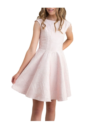 Girl's Floral Embroidered Cap-Sleeve Dress, Size 7-16