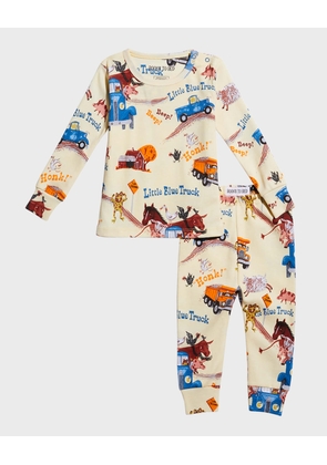 Boy's Little Blue Truck Printed 2-Piece Pajamas, Size 12-24M