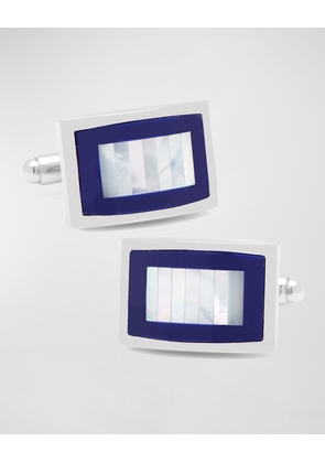 Mother-of-Pearl and Lapis Blue Key Cufflinks