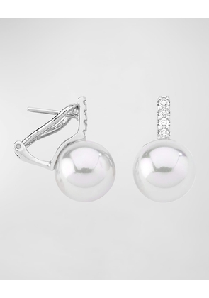 Selene Cubic Zirconia and Pearl Omega Earrings