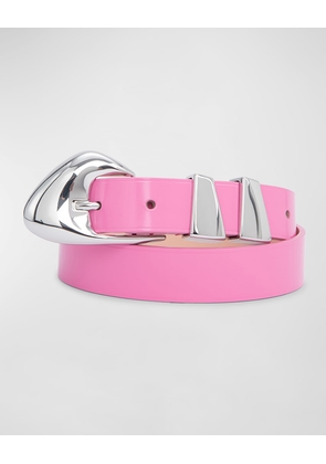 Moore Skinny Semi-Patent Leather Belt