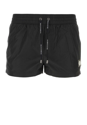 Dolce & Gabbana Black Polyester Swimming Shorts