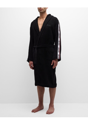 Men's Logo-Tape Toweling Robe