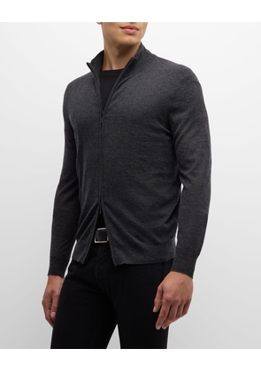 Men's Cashmere-Silk Full-Zip Sweater