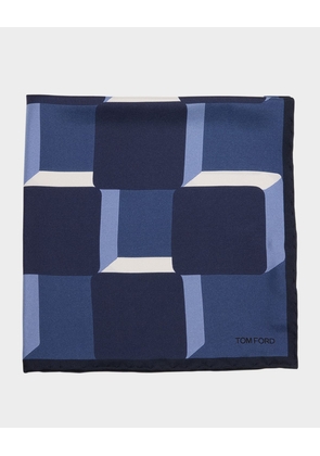 Men's Silk Geometric Pocket Square