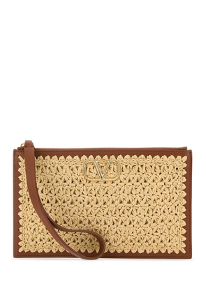 Valentino Garavani Raffia Vlogo Clutch