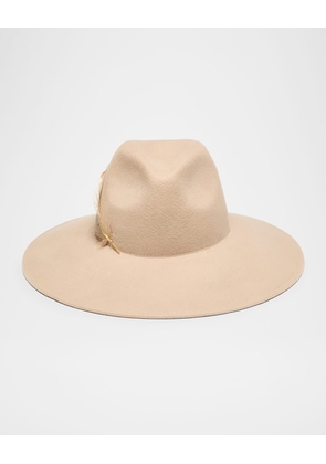 Emmanuelle Feather Trim Wool Fedora