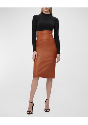 Piper Leather Midi Skirt