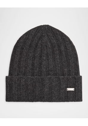 Men's Cashmere Rib Beanie Hat