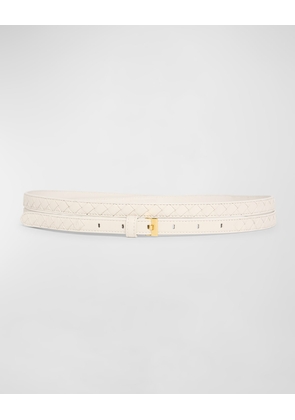 Double Layered Leather Thin Belt