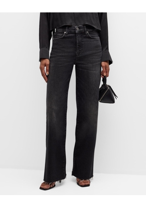 Le Slim Palazzo Raw Fray Jeans