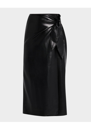 Ogden Faux Leather Wrap Skirt