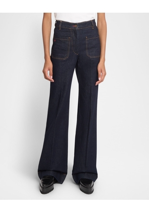 Alina Patch-Pocket Flared Jeans