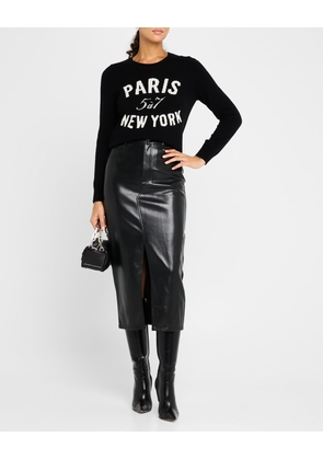 Paris New York Graphic Crewneck Sweater