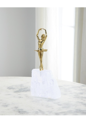 Brass Dancer on Selenite Sculpture