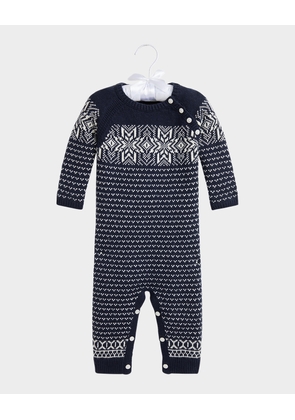 Boy's Snowflake Intarsia Coverall, Size 3M-24M