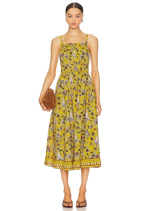 Cleobella Winona Midi Dress in Yellow. Size L, XS.