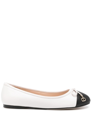 TWINSET bow-detailed two-tone ballerina shoes - White