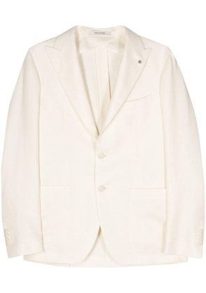 Tagliatore herringbone single-breasted blazer - White